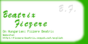 beatrix ficzere business card